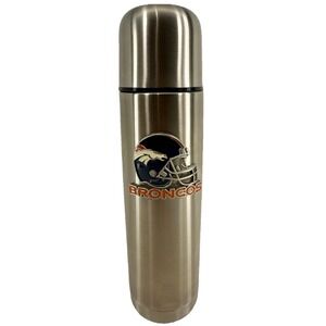 Denver Broncos Stainless Steel Thermos 11" Vintage NFL‎ Licensed Vacuum Bottle